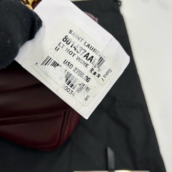 Women's Saint Laurent Lou Lou shoulder bag in burgundy, quilted leather NWT - Picture 16 of 16